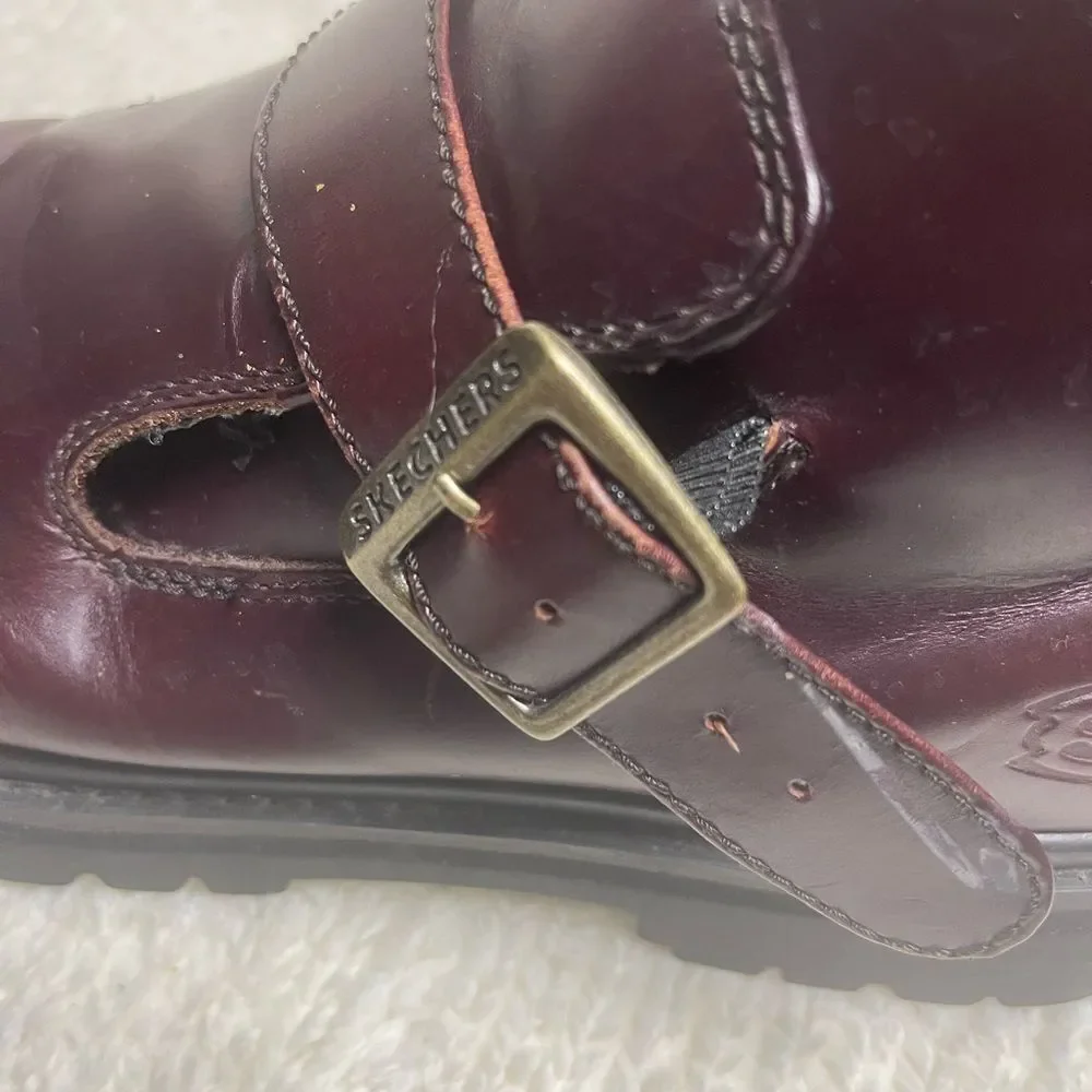 Skechers Men's Dark Burgundy Leather ankle Boots SZ11